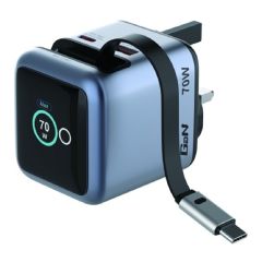 Verbatim - Mini GaN Charger 70W | Display | USB-C cable |Fixed UK Plug - 31866 CR-VERBA_31866