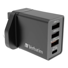 Verbatim - 4 Port 30W PD & QC 3.0 USB 充電器 [黑色]