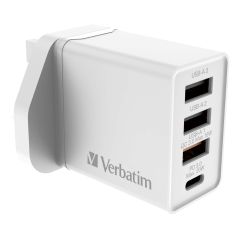 Verbatim - 4 Port 30W PD & QC 3.0 USB 充電器 [白色]