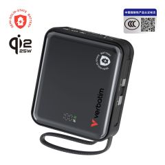 [3C Certified with QR Code] Verbatim - SnapQub 10000mAh | Qi2.2 L+C Semi-Solid-State Magnetic Wireless Power Bank [Black / Silver] VERBA_SQB_ALL