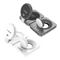 Verbatim - 3-in-1 Qi2 Wireless Charger - WCDQi201 [Black / White] VERBA_WCDQI201_ALL