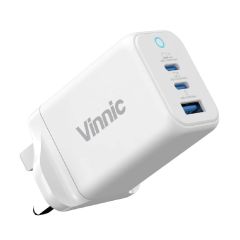 Vinnic - FERNOW 65W PD QC GaN Charger CR-VPCG-GA65WG2-UKW