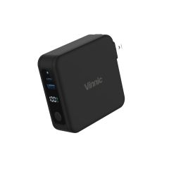 Vinnic PANGPOCHE 3-in-1 Multi Function 10,000mAh Magnetic PowerCharger + Travel Adaptor VPPB-TR10G1-BK