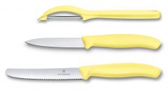 Victorinox 瑞士維氏, Swiss Classic Trend Colors 3 件裝削皮刀組合連通用削皮器, 淺黃色 (6.7116.31L82)