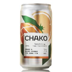 CHAKO Chako Mango & Blood Orange Tie Guan Yin Sparkling Tea Cocktail 250ml x 12 cans WCHO00002B12