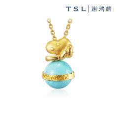 TSL|謝瑞麟 - Snoopy 999.9 Pure Gold with Turquoise Pendant X4168 X4168-OSTU-Y-001