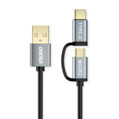 Choetech - 2合1 USB 充電線 (黑色)