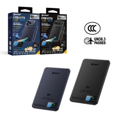 [Pre-order] [3C Certified with QR Code] XPower - MagFlight5 M16 Aluminum Alloy Semi-Solid-State TFT Color Screen Qi2 15W/20W 5000mAh Magnetic Wireless Power Bank [Black / Blue] [Expected delivery date: 14-Apr-2026] CR-XP-M16_QR-ALL