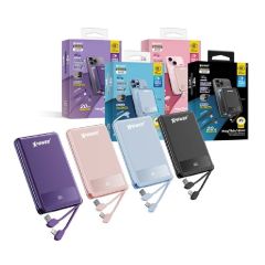 [3C Certified with QR Code] XPower MagThin 10 MT10 Digital Display 10000mAh Built-in Dual Cable PD3.0 Power Bank [Multi-colors] CR-XP-MT10_QR_ALL