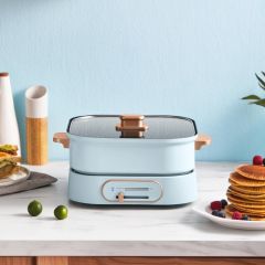 [Pre-order - Target delivery from Sep 30 onwards] Yohome - Multi-funtion Hot Plate (Blue) (Free gift : Takoyaki plate) (While stock last) yohome_hotplate