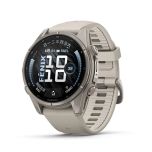 Fenix 9 43mm AMOLED Sapphire Titanium with Fog Gray Silicone