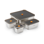 German Pool FreshLock Microwavable Stainless Steel Container Set SSB-SET4  3521301