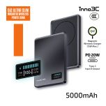 [3C CCC Certified] inno3C M0 OLED Qi2 Ultra Slim Magnetic Wireless Power Bank 5000mAh (Black) (3C) 