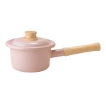 富士琺瑯 - Cotton Plus 系列 單柄附蓋琺瑯牛奶鍋 14cm (煙燻粉) CR-FJP0061