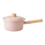 富士琺瑯 - Cotton Plus 系列 單柄附蓋琺瑯平底鍋 18cm (煙燻粉) CR-FJP0062