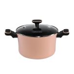 Ideale Chef PINK PEARL Ceramic Non-Stick High Stockpot with Glass Lid 24cm / 5.2L (IC21924S) CR-IC21924S