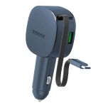 Momax - 1-MOVE+ 60W 2-Port Car Charger with Built-in Retractable cable UC19 UC19E