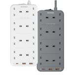 Momax - ONEPLUG 8-Outlet Power Strip With USB US5UK (Black / White) CR-US5UK-MO