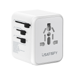 USATISFY - 全球旅行雙保險安心雙重萬用充電插座轉換插頭 [白色/黃色]