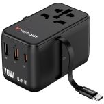 Verbatim - Charge 'n' Travel 70W 通用旅行轉插連可伸縮USB-C充電線