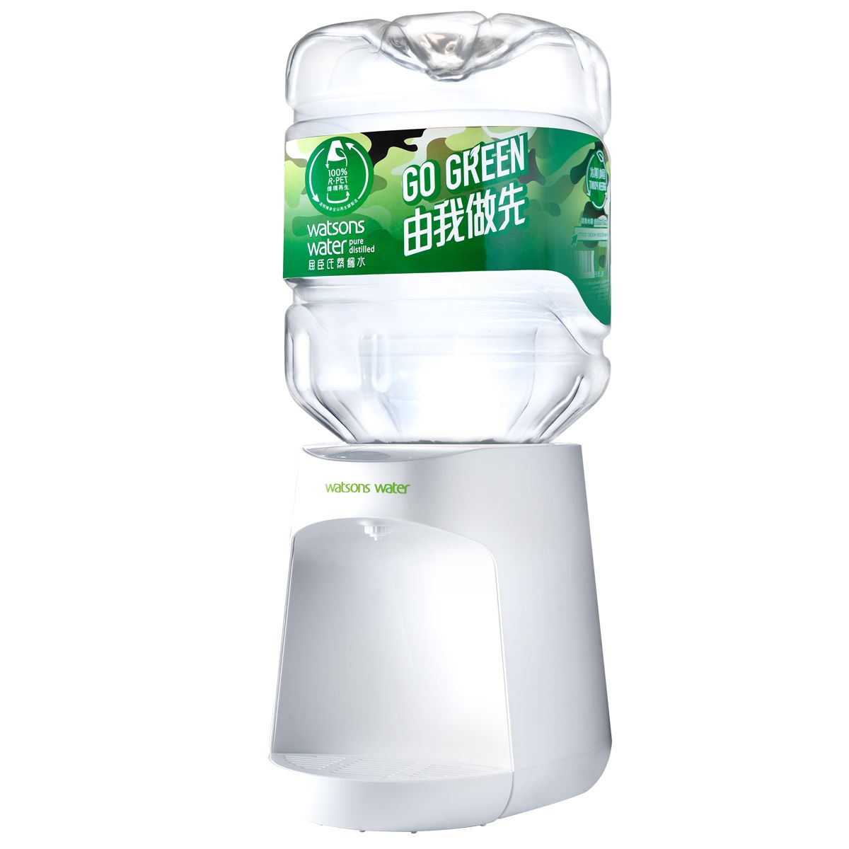 屈臣氏蒸餾水 - B-22座枱式迷你即熱式溫熱水機 (白) +8公升樽裝蒸餾水 x 4樽(電子水券)