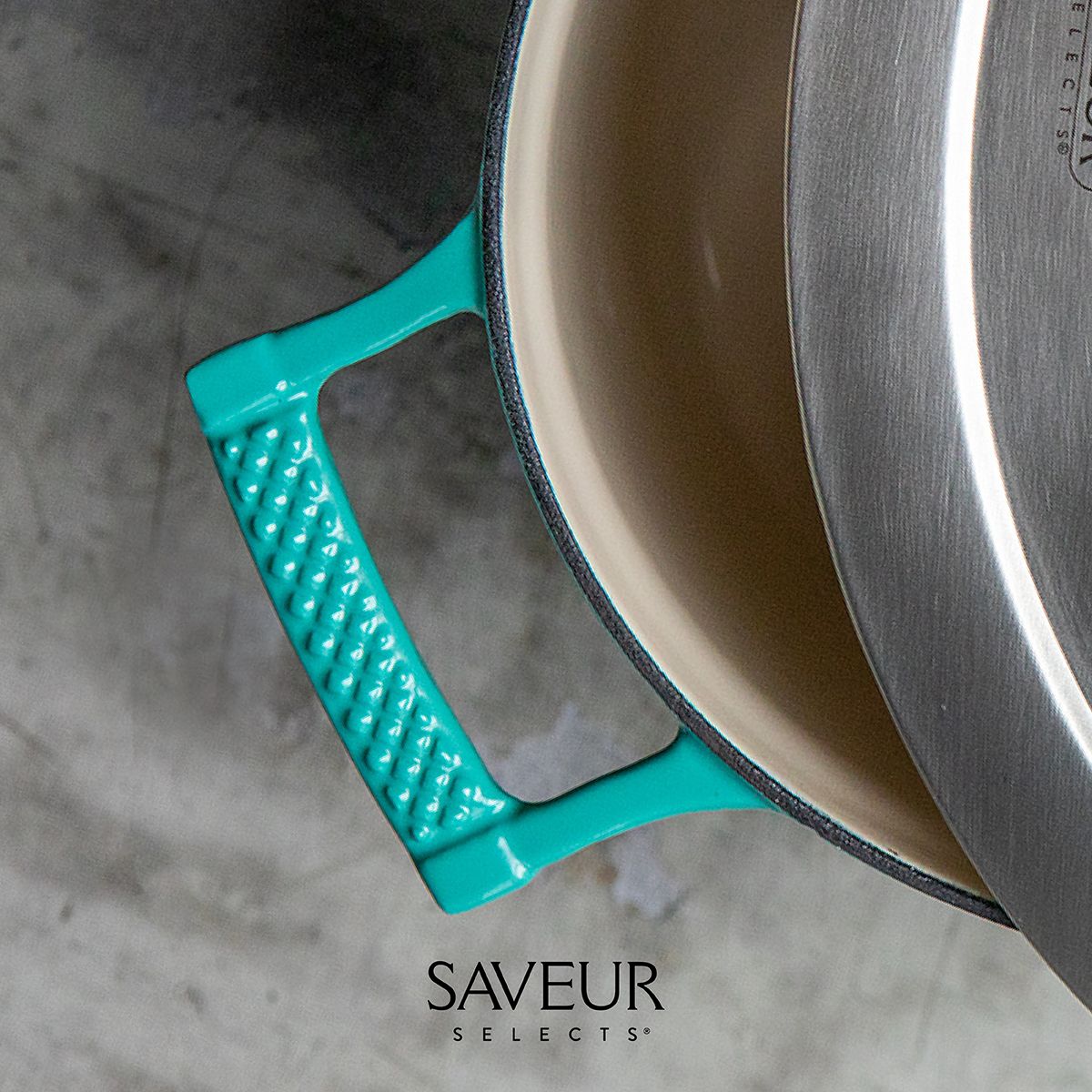 SAVEUR Selects Enameled Cast Iron Braiser 4.5 Quart, Saveur Blue