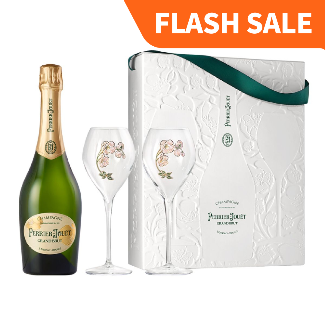 Perrier Jouet - Grand Brut NV Champagne set 750ml (with 2 glasses