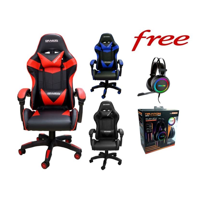 Dragon War - GC-035 Professional Ergonomic Gaming Chair (Black/Blue/Red)on  Club Shopping now!
