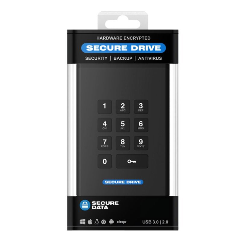 SecureData - SecureDrive KP HDD HARDWARE ENCRYPTED External
