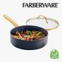 Farberware24CM/2.8L 陶瓷易潔有蓋深煎鍋