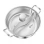 牛頭牌 - Pro Cook 304不銹鋼一體成型火鍋鴛鴦鍋連玻璃蓋 30cm/5L (20330C)