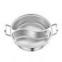牛頭牌 - Pro Cook 304不銹鋼一體成型火鍋鴛鴦鍋連玻璃蓋 30cm/5L (20330C)