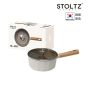STOLTZ 韓國製 18CM 多邊形單柄鍋連玻璃蓋 (奶油白)(電磁爐及明火均適用) CR NTLN-18