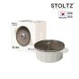 STOLTZ 韓國製 20CM 多邊形雙耳湯鍋連玻璃蓋 (奶油白)(電磁爐及明火均適用) CR NTLS-20