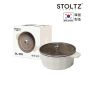 STOLTZ 韓國製 24CM 多邊形雙耳湯鍋連玻璃蓋 (奶油白)(電磁爐及明火均適用) CR NTLS-24