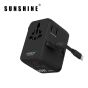 Sunshine - 25W Travel Adapter GaN Fast Charger with Retractable Type-C Cable TRC-25W