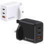 3 Port PD 3.0 45W GAN Pro Mini USB Fast Charger (Black/White)