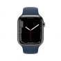 Apple Watch Series 7 GPS + 流動網絡 45mm 石墨色不鏽鋼錶殼；深邃藍色運動錶帶