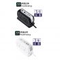 英國Masterplug - Compact 2位 USB 3.1A 及 4位X13A  2米防雷拖板 有電源指示燈 背靠背設計 慳位實用- SRGDSU42PB/SRGDSU43PW (亮麗黑色/亮麗白色) All_MP-SRGDSU_42_43