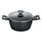 寶廸 - Alu Induction - 24 厘米高身雙耳煲連玻璃蓋 
 可適用於電磁爐 BKL-11345