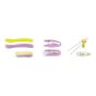 Combi - 幼儿餐具套裝 - 包括學習叉匙連盒套裝 (紫黃色)+食物剪連盒 (紫色)+分段學習筷子連盒(綠色) Combi-CutlerySetA