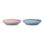 Le Creuset Manila 陶瓷橢圓形盤2件裝 23cm (Shell Pink/Coastal Blue) CR-69383239839014