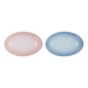 Le Creuset Manila 陶瓷橢圓形盤2件裝 23cm (Shell Pink/Coastal Blue)