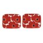 Marimekko - Unikko 盤子 12X15cm 2件套裝（紅白色） CR-MMK-PLT-UNK-RED