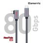Elementz - N5-L12 L形 USB-C To C 充電傳輸線 (120cm) ELE_N5_L12_GY