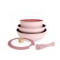 Neoflam - Fika Midas Plus 陶瓷塗層廚具7件套裝(適用於電磁爐) (米白色/粉紅色)
