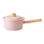 富士琺瑯 - Cotton Plus 系列 單柄附蓋琺瑯平底鍋 18cm (煙燻粉) FJP0062