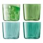 LSA - GEMS 條紋玻璃杯4件套 - 琥珀色/ 石榴粉紅色/ 玉石綠色
