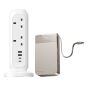 [Momax 套裝] 1-PAC Pass Pro+ 10000mAh 3合1 內建伸縮充電線混合GaN移動電源 [45W] [鈦色] + ONEPLUG PD20W 2A2C 11位拖板 [白色] IP175 + US11 CR-MX_IP175_US11