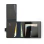 NIID 碳纖紋‧頭層牛皮皮革‧不懼抓刮‧RFID自動式小銀包型卡片盒 - 黑色